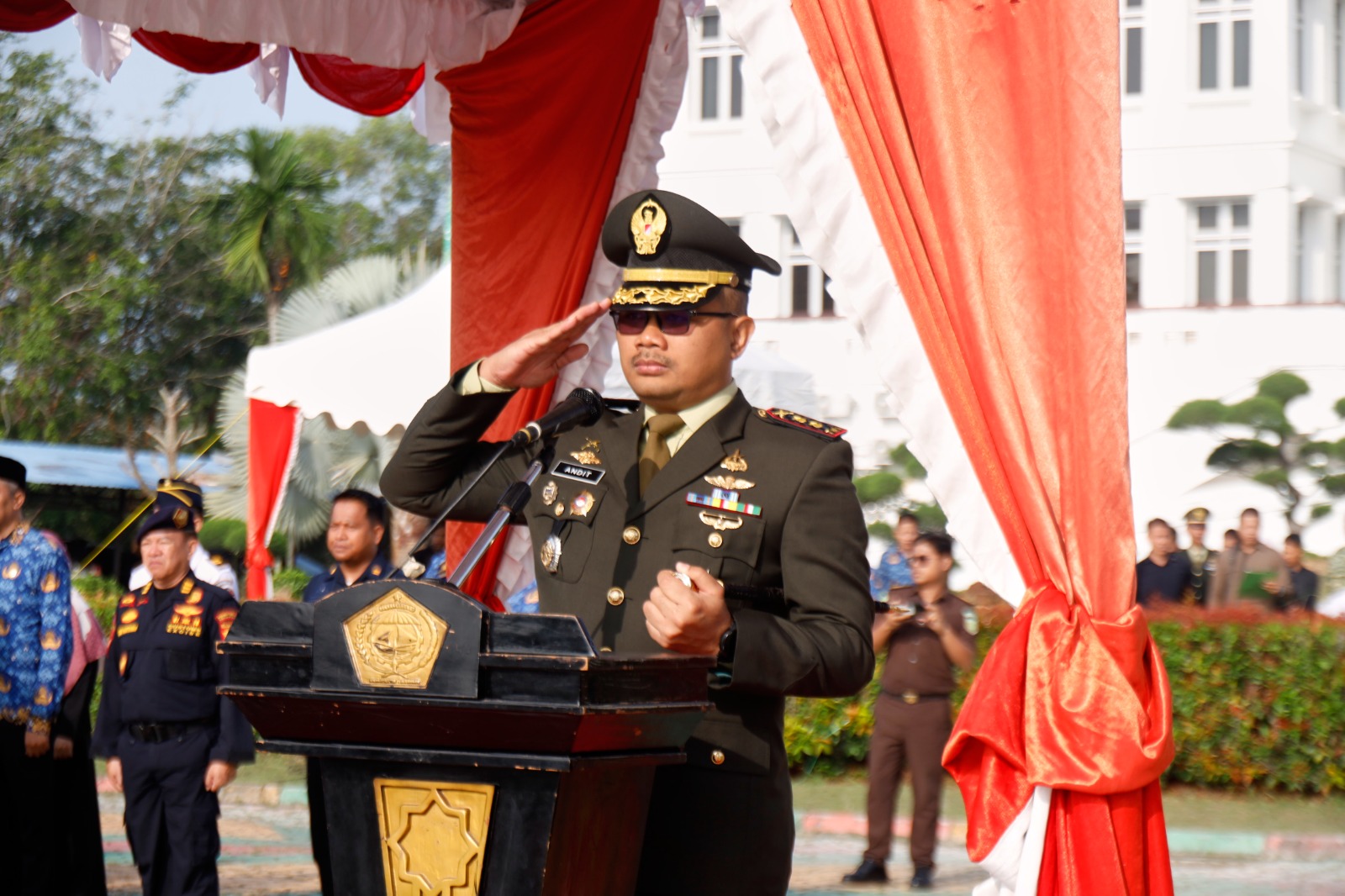 Pimpin Upacara Hari Kesaktian Pancasila, Dandim 0317/TBK: "Pancasila Benteng Utama Pertahanan Bangsa"