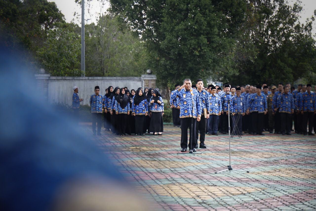 Pimpin Apel Pagi, Wakil Bupati Karimun Serahkan Penghargaan Pengawasan Kearsipan Internal Tahun 2025